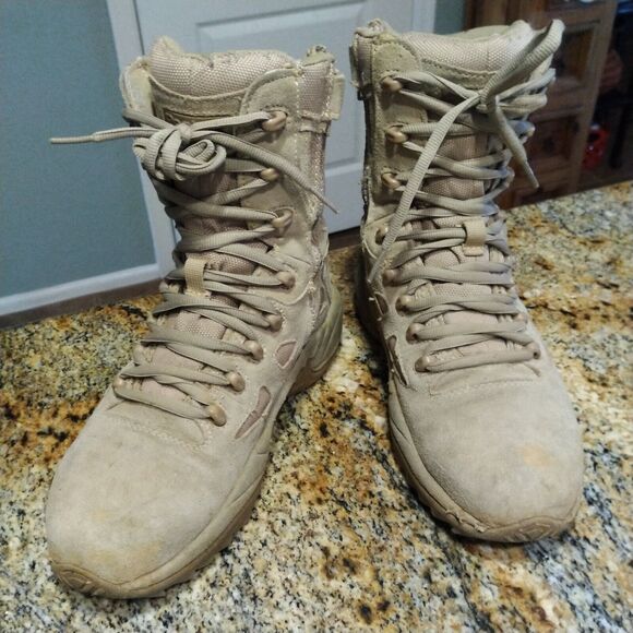 Reebok Rapid Response Tactical Boots Tan Beige 8" Leather Men’s 5M Women’s 7M 7 - Picture 5 of 12